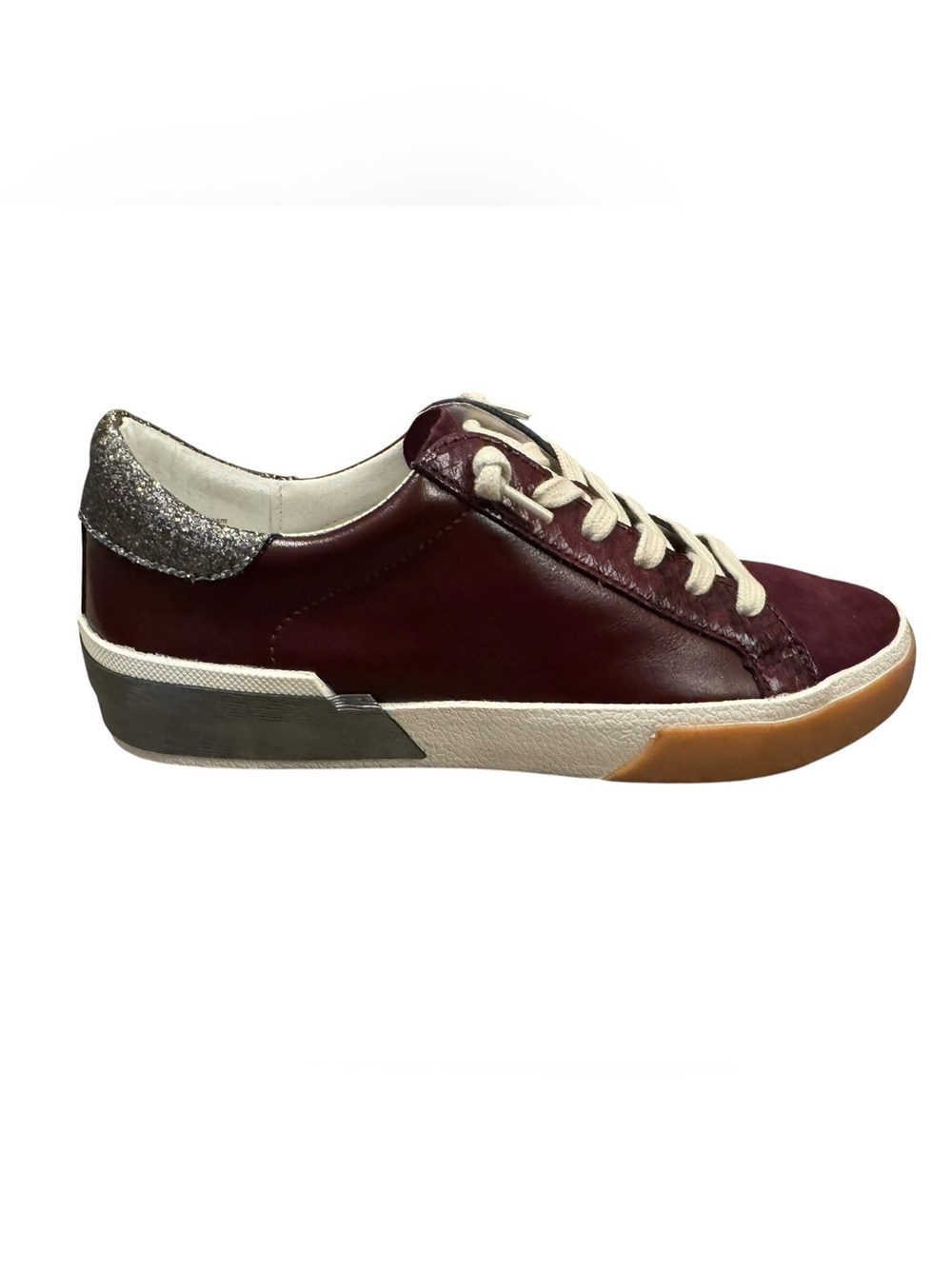 Dolce Vita Zina Burgundy Sneaker with Silver Sparkled Heels Women’s size 8